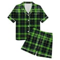 thumbnail image 7 of TTUHYWXI Women Christmas Pajamas Shorts Set Cute Nutcracker Button Down Pj Set Silk Satin 2 Piece Short Sleeve Xmas Jammies (Green, XL), 7 of 7