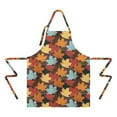 thumbnail image 2 of Autumn Fall Leaves Pattern Apron-Garden Aprons for Women with Pockets-Cotton Linen Waterproof Kitchen Cooking Gardening Aprons Adjustable for Kitchen,Cooking,BBQ and Salon 33"x27", 2 of 7