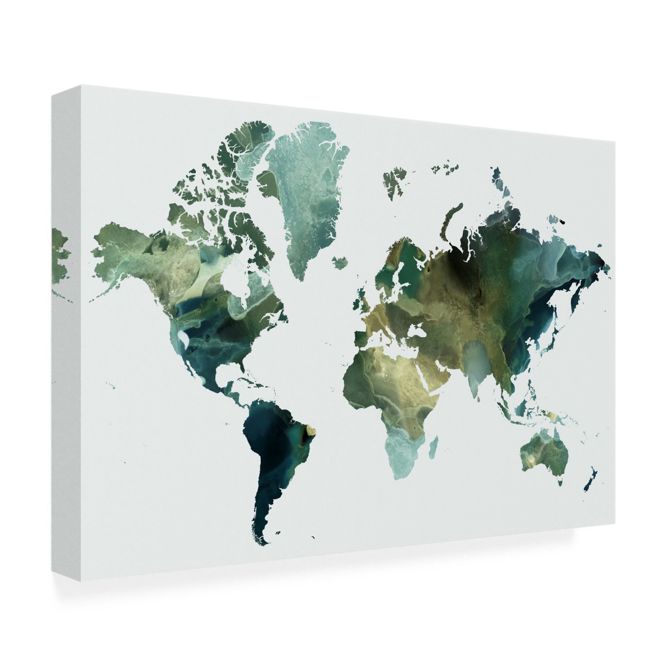 Canvas Wall Art - Grace Popp 'Aurora World Map' Wall Art for Living Room, Bedroom, or Office Décor by Trademark Fine Art - 47 x 30 Inches