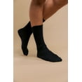thumbnail image 4 of Women's Cottonique M27715 Latex Free Organic Cotton Crew Socks - 2 Pack (Black M), 4 of 4