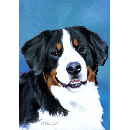 Bernese Mountain Dog - Barbara Van Vliet Portrait Large Flag