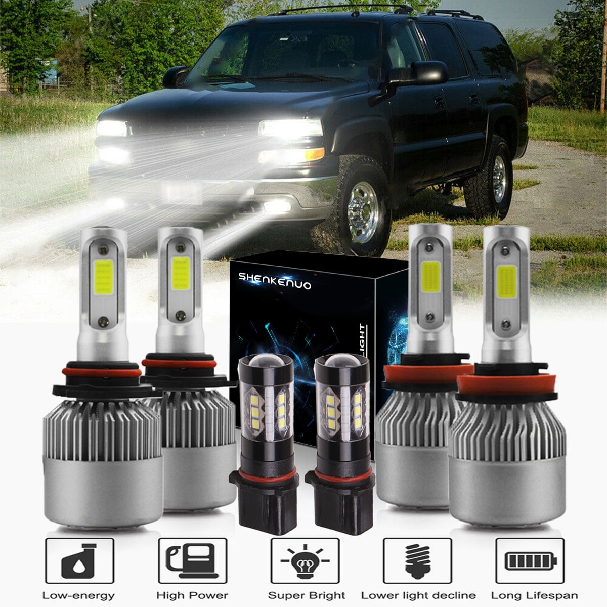 High Brightness Bulbs H11 Car LED Lights Fog Lamps Fit Ford Explorer 2012-2015