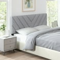 thumbnail image 4 of Gymax Linen Fabric Upholstered Headboard Rectangular Headboard w/ Solid Wood Legs, 4 of 10