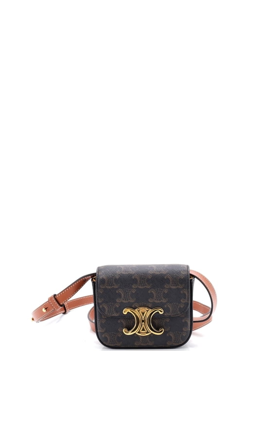 Pre-Owned Triomphe Shoulder Bag Triomphe Coated Canvas Mini By Rebag