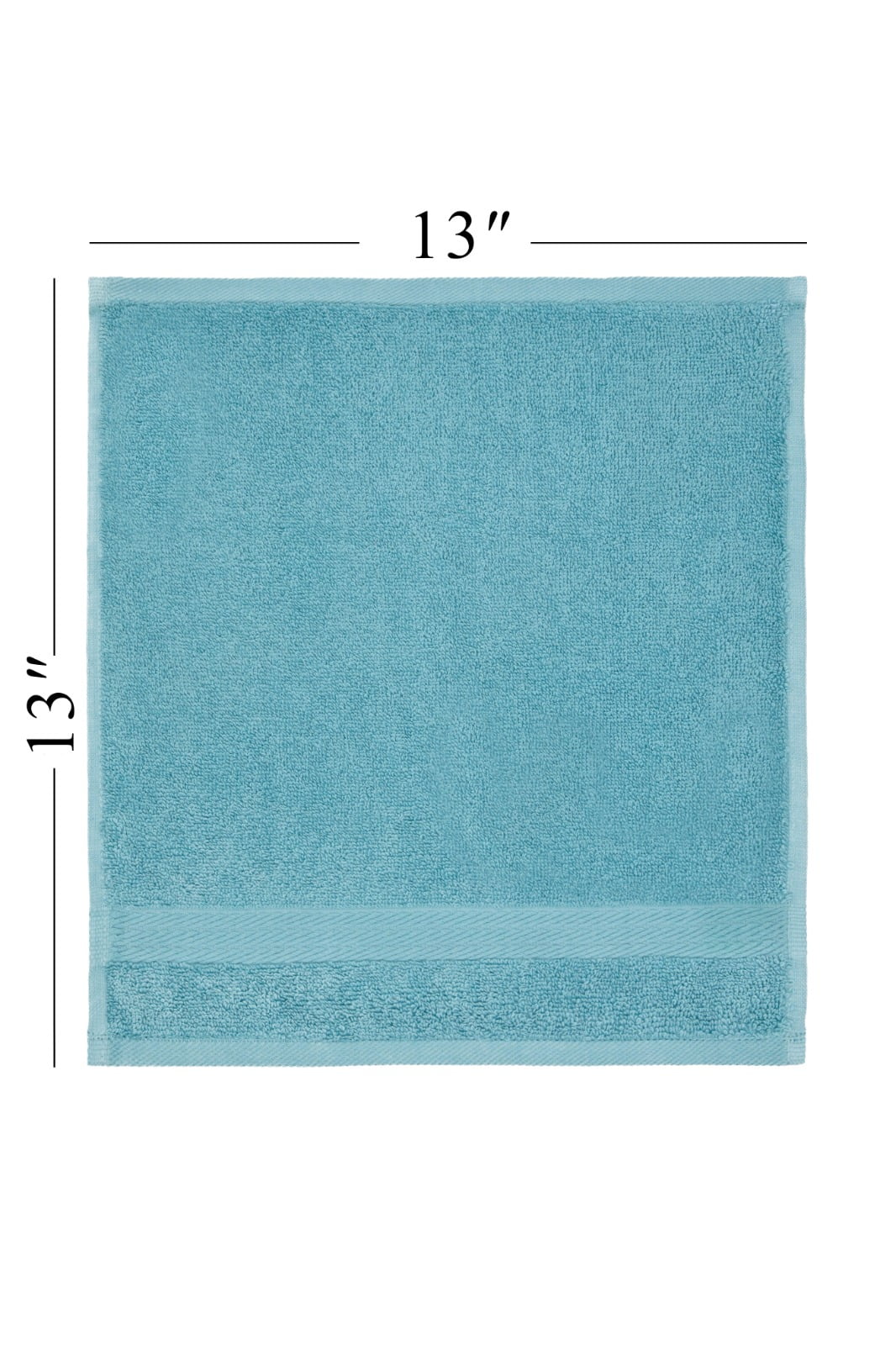 Ozdilek 6-Piece Washcloth Set 13x13 Bath Towels 100% Turkish Cotton, 600 GSM, Soft, Gentle on Sensitive Skin, Multi-Purpose Use, Washable, Reusable, Ideal for Baby Care & Spa 6 Towels  (Milky Blue)