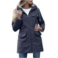 thumbnail image 2 of SAFUNY Women’s Parka Jacket Adjustable Waist Multi Pocket Design Lightweight Durable for Camping Picnics Daily Errands Spring Navy L, 2 of 9