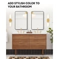thumbnail image 3 of Ourlova Black Retangular Mirror Wall Mounted - 24 x 36inch Circle Metal Frame Mirror Dressing Make-Up Vanity Mirror - Anti-Rust/Tempered Glass for Bathroom/Entryway/Living Room/Hallway, 3 of 7