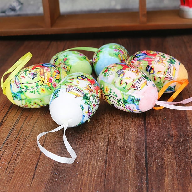 Fiudx Adornos de Espuma de Pascua, Adornos Colgantes Coloridos, Seguros para Jugar, Decoración para Fiestas, Accesorios para Cestas de Pascua, Manualidades, Juego de 6 Piezas, Tamaño 6 X 4 Cm