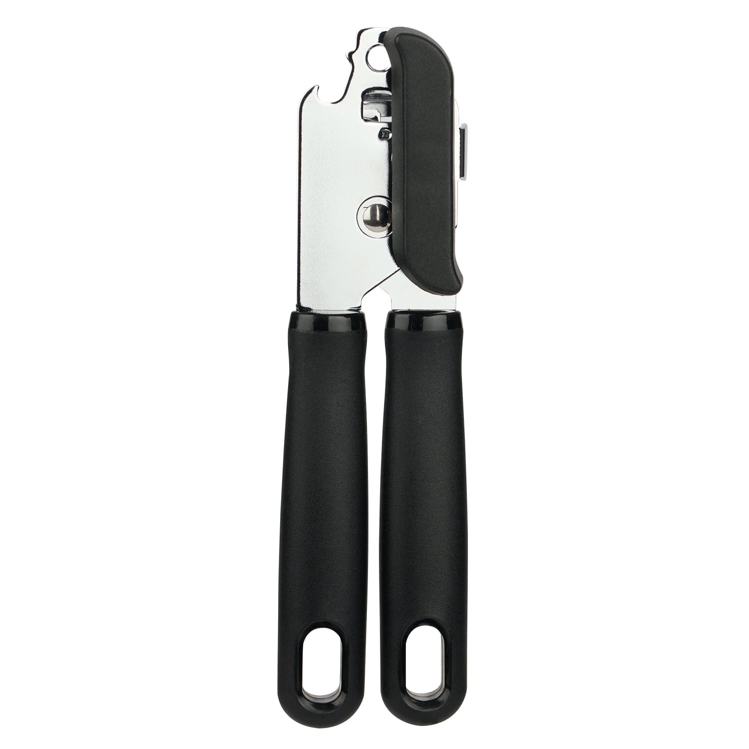 (4 pack)  2 Ply Manual Can Opener with Integrated Bottle Opener, Black
