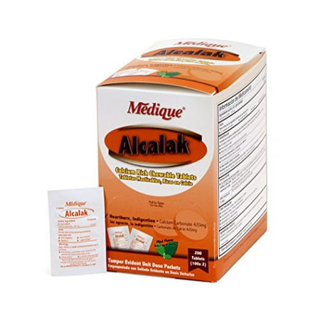  (Expiration 2026-06)Medique Products 10147 Alcalak Antacid Tablets, 100-Packets of 2, Chewable (B00FFZFJYW)
