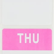 THURSDAY (Day of the Week) Labels, Pink/White, 500 labels per roll, 1-9/16 x 1-9/16 or 40mmx40mm, 1 Roll