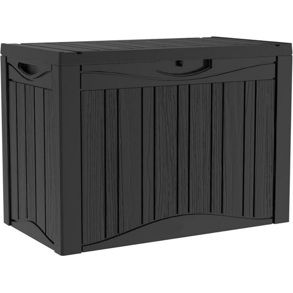 45 Gallon Resin Deck Box, Waterproof Outdoor Storage Box for Patio, Garden, Home, Poolside and Balcony
