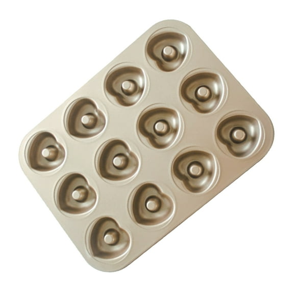 Zootealy Donut Mold Cake Pans Carbon Steel 12-Cavity Non-stick Ring Doughnuts Bakeware Baking Mold Maker DIY Donut Pan Easy to Clean