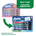 thumbnail image 2 of EXPO Dry Erase Markers, 2-in-1 Dual-Ended Markers, Low Odour Ink, Chisel Tip, Assorted Colours, 4 Count, 2 of 9