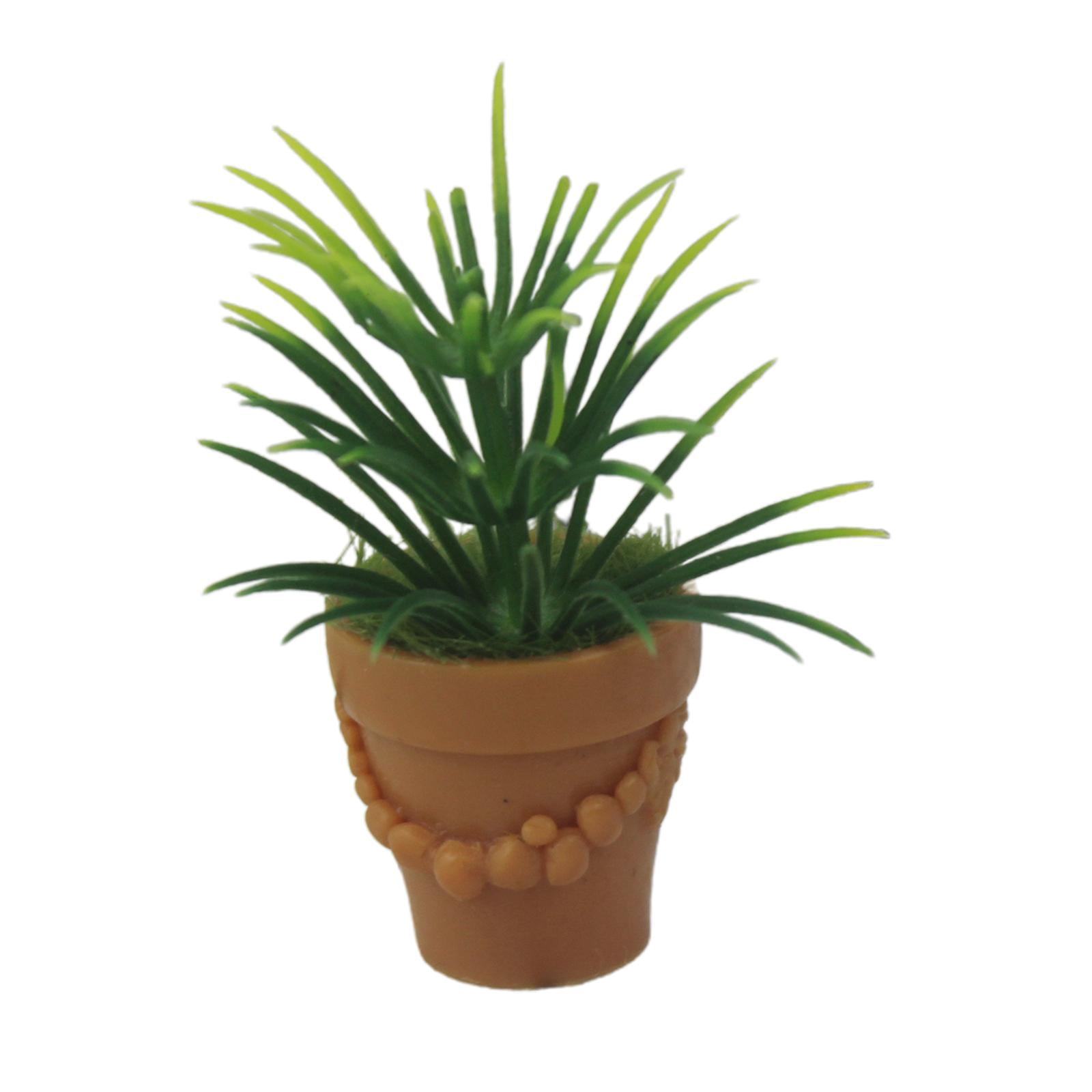 Maceta miniatura a escala 1:12 para casa de muñecas en miniatura, bonsái para decoración del hogar, accesorios de arcilla de resina, casa de muñecas, bonsái verde