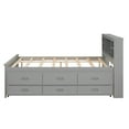 thumbnail image 4 of Euroco Wood Full Size Platform Bed with Storage Headboard, Trundle Bed and 3 Drawers, USB Charging and Shleves for Kids Teens, Gray, 4 of 14