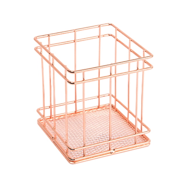 Metal Wire Makeup Brush Holder Pen Holder for Desktop Organizer Ruler Container Cup Pencil Holder Modern Home Business Commercial Office School Decor Desk Organization