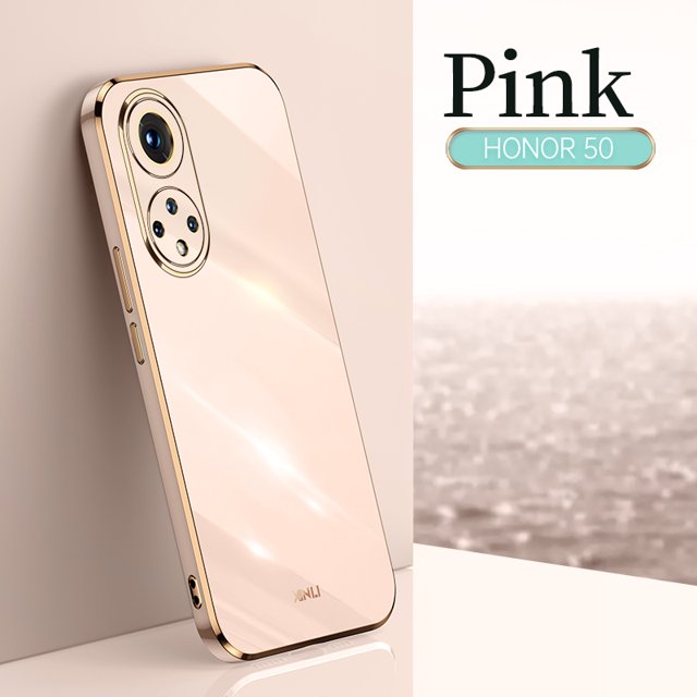 For Honor 50 Case Soft TPU Case For Honor 50 Anti-fingerprint Camera Protection Cover Pink For Honor 50