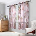 thumbnail image 2 of Yayeee Window Curtains Light Filtering 63"x42" Grommet Panel Pair Home Living Room Decor, Pink Gingerbread Houses, 2 of 7