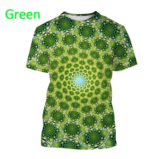 Fashion Spiral Vertigo 3D T-Shirt Colorful Rendering Fractal Flower Visual Unisex Creativity Art Printed Short Sleeved