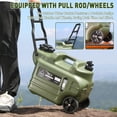 thumbnail image 5 of 7.4 Gal Portable Water Jug with Wheels & Pull Handle, 28L BPA-Free Camping Container, Spigot, Detachable Hose, Cleaning Brush & Extra Lid – Heavy Duty PE Tank for Hiking, Fishing, Emergency, 5 of 8
