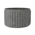 thumbnail image 1 of Benjara BM208408 Petit Pot de Ciment Rond avec des Lignes Pressées Verticalement - Gris, 1 of 1