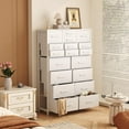 thumbnail image 5 of HOMEFORT 18 Drawer Dresser for Bedroom, 57" Tall Fabric Chest of Drawers, Large Capacity Storage Organizer Tower for Closet, Living Room, Hallway, Entryway, White, 5 of 9