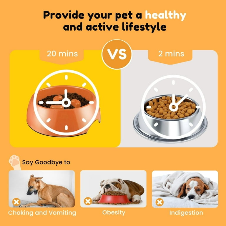 Fun Slow Feeder Anti Choke Dog Food Bowl Nonslip Pet Eat Slow