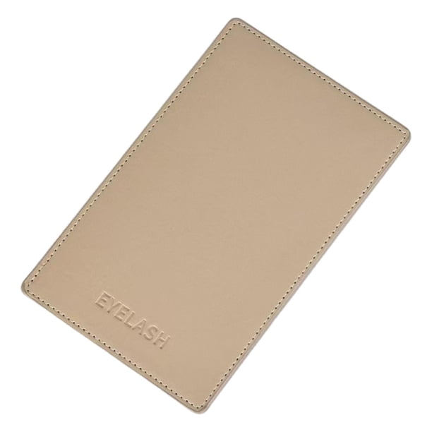 Almohadilla para injertos de extensiones de pestañas, portátil de primera calidad, de cuero PU, práctica y fácil de usar. Beige