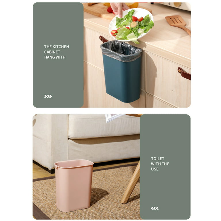 Bentism Single Pullout Waste Container Kitchen Trash Can 29L with Handle Grey