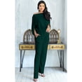 thumbnail image 2 of KOH KOH Long Pants Formal Cocktail Evening One Piece Fall Pockets Dressy Jumpsuit Romper Suit Casual Outfit Playsuit Tall 3/4 Short Sleeve For Women Emerald Green Small US 4-6 NT118, 2 of 6