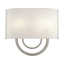 42892-91 Livex Lighting Stratton - 2 Light ADA Wall Sconce-11 Inches Tall and 13 Inches Wide-Brushed Nickel Finish