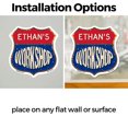 thumbnail image 3 of Ethan's Workshop (2 Pack) 12 inch X 12 inch Shield Shaped Heavy Duty 3.2 mil Vinyl Decals Weather Resistant, UV Protected To last, Gift for Dads and Uncles Classic Americana Crafted in, 3 of 6