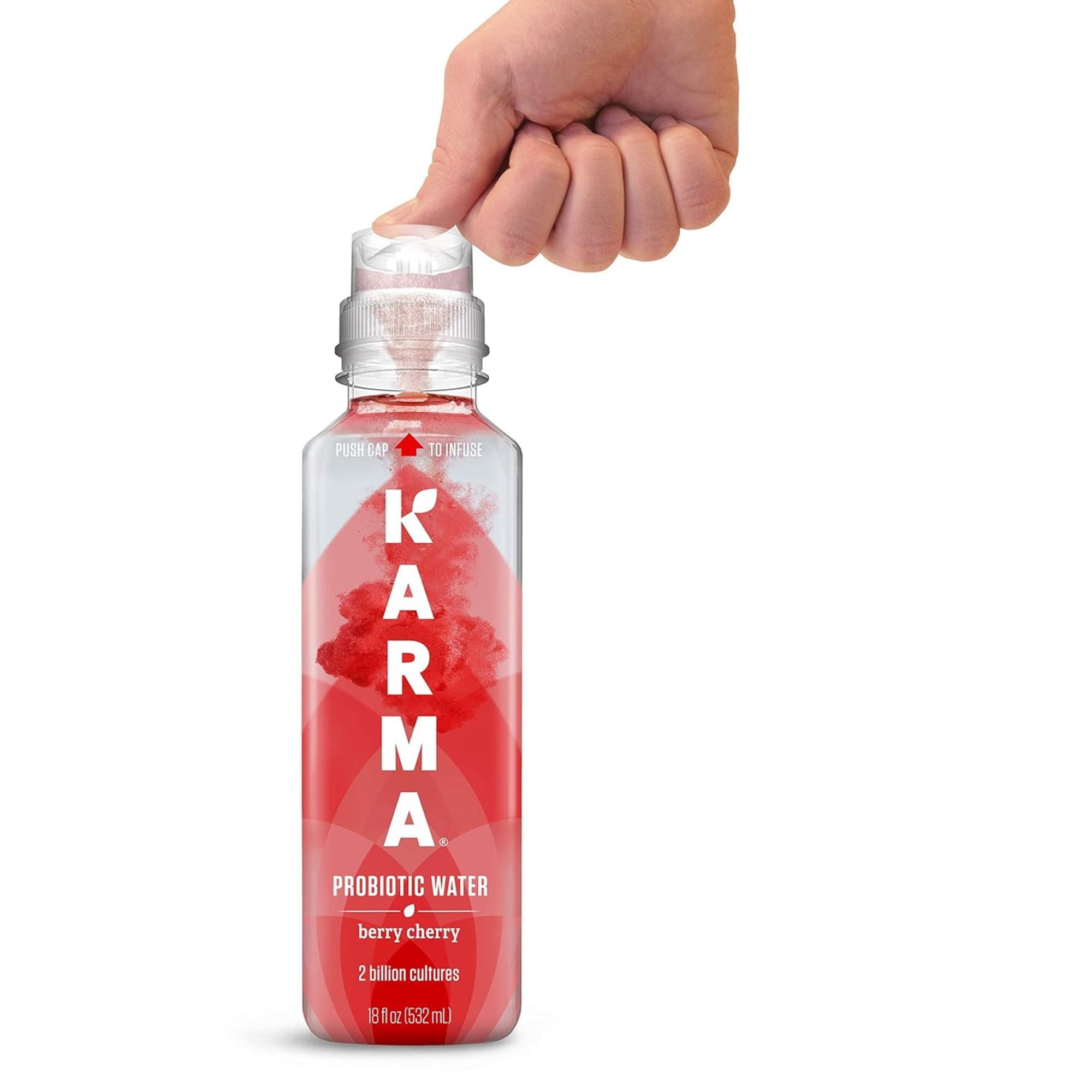 Karma Probiotic Water 12‑Bottle Variety Pack – 4 Flavors – Push‑Cap Vitamins, 2 Billion Cultures, 18 fl oz Bottles