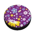 thumbnail image 3 of XMXY Purple Floral Flowers Spare Tire Cover，Universal Waterproof Cover for Jeep RV Tire Wheel Protection 17 inch, 3 of 8