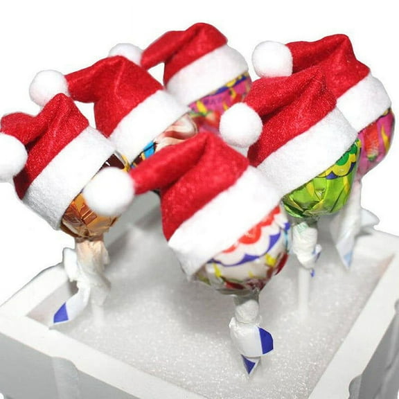 TAILTOSS Red Lollipop Hats 10Pcs Non Woven Fabric Christmas Party Favors