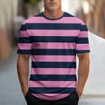 thumbnail image 2 of Camisas Para Hombre Black Mens Tshirt Striped Shirts for Men Loose Fit Casual Short Sleeve Tshirt Lightweight Running Work Big and Tall Summer Beach Tees, 2 of 5