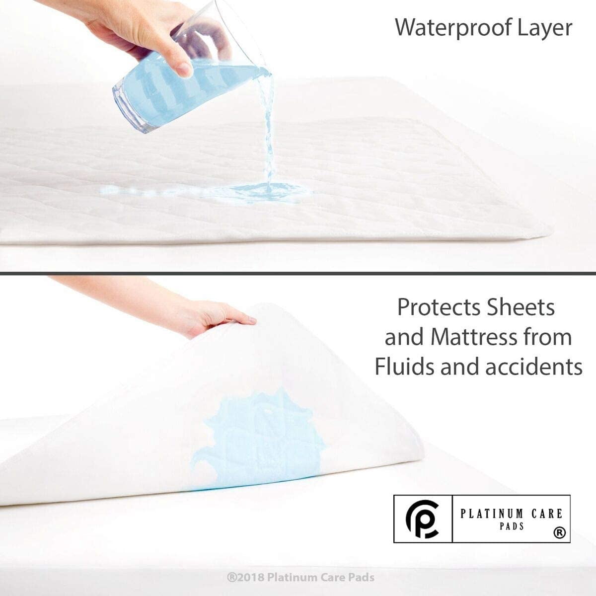 Reusable Bed Underpad - Waterproof & Washable Bed Pad - Absorbent Mattress Protector Pad - Incontinence Bed Pads - Bed Protector Pads Pack of 4 1 Blue 1 Green 1 Beige 1 Pink, 34"X36