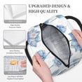 thumbnail image 4 of Ratiio Pale Blue Lotus Flowers Print Insulated Lunch Bag Women Reusable Lunch Box with Pocket for Work Picnic Travel, 4 of 6