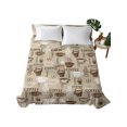 thumbnail image 2 of Full Flat Sheet Only Coffee Cup Cafe Retro Text Seamless Soft Microfiber Cooling Bedding Sheets Abstract Graffiti Style Flat Bed Sheet, 2 of 9