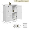 thumbnail image 5 of ZENY Bathroom Storage Cabinet with 3 Drawers and 1 Adjustable Shelf , Entryway Home Decor Furniture Towels Storage Organizer Unit, White, 5 of 8