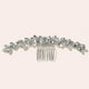 thumbnail image 3 of Peineta nupcial de perlas para boda, accesorios para el cabello de novia de cristal plateado, tocado de hojas para mujeres y niñas, peinetas con flores, plata para mujeres, niñas y novias doradas, 3 of 5