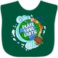thumbnail image 3 of Inktastic Earth Day Peace Love Earth with Turtle and Waves Boys or Girls Baby Bib, 3 of 4