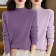 thumbnail image 2 of Women Sweaters Women'S Autumn And Winter 2pc Solid Color Soft And Comfortable Round Neck Pullover Sweaters, 2 of 4