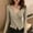 #0090-Khaki, variant on Women Sexy Wrap Sweater Slim Fit Criss Cross V Neck Knit Pullover Tops