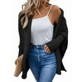 thumbnail image 2 of Women'S Cardigan Sweaters Oversized Chunky Knit Slouchy Wrap Batwing Open Front Outwear Coat Black S, 2 of 8