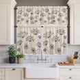 thumbnail image 3 of Kitchen Window Curtains Valance and Tier Set, Spring Dandelion Wild Flower Rod Pocket Tier Curtain Valance Set, Farmhouse Vintage Linen Light Filtering Cafe Curtains for Bedroom Living Room, 3 of 9