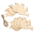 thumbnail image 2 of WORGEOUS 40 pcs Wood Bird Cutouts Unpainted Wood Bird Slices with Rope Mini Wooden Bird Shaped Slices Embellishments Unfinished Wood Ornaments for Christmas Home Decorations, 2 of 8