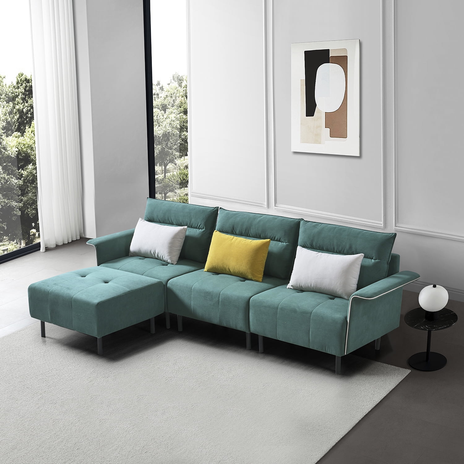 Kadyn 3-piece Modular Modern Living Room Sofa Sectional Furniture Set, Sectional Sofa for Home, Couches and Sofas for Apartment, Green Kadyn 3-piece Modular Modern Living Room Sofa Sectional Furniture Set, Sectional Sofa for Home, Couches and Sofas for Apartment, Green