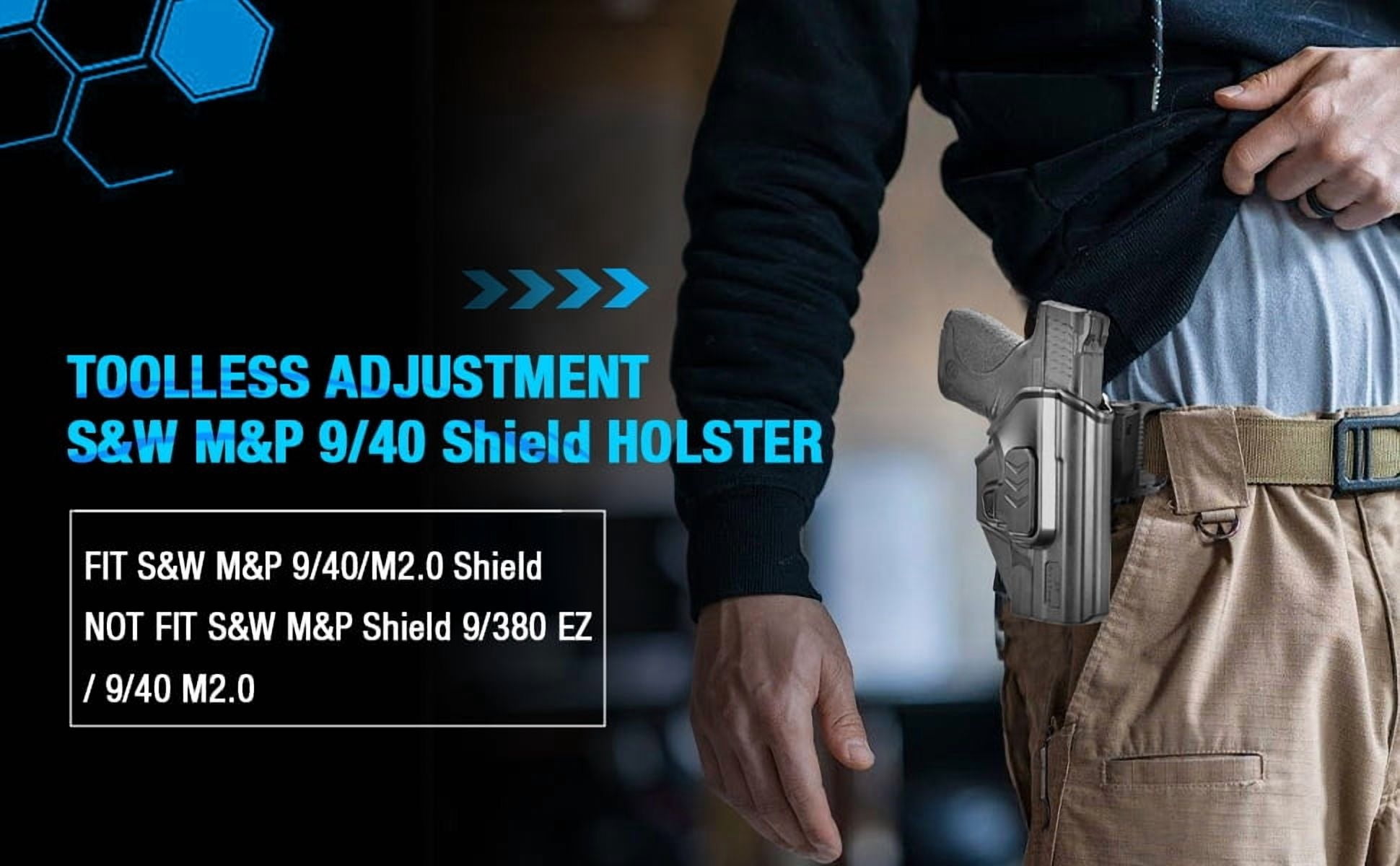 OWB Holster for M&P Shield 9MM / .40 (3.1" Barrel), Right Handed Belt Loop Holster, Right Hand